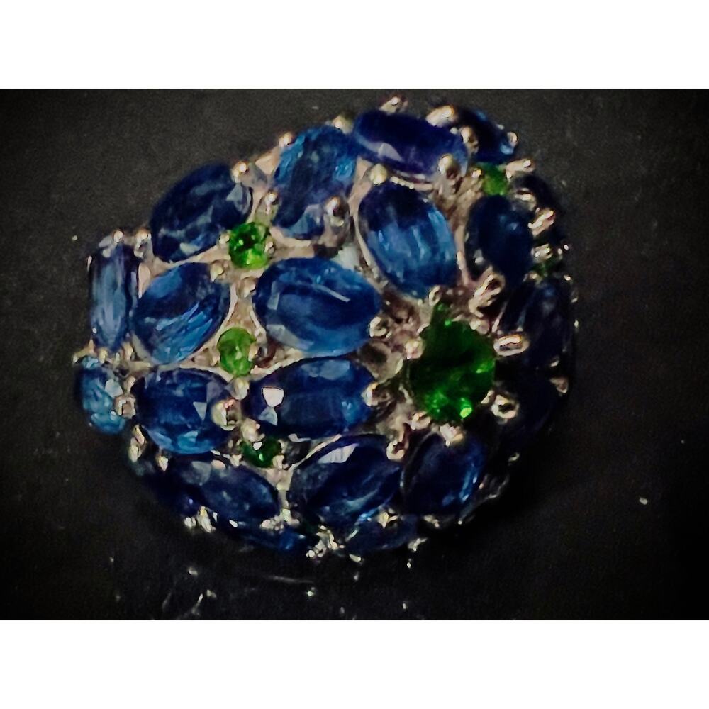 Massive Natural Kyanite Chrome Diopside Cluster Dome Ring - Picture 12 of 15